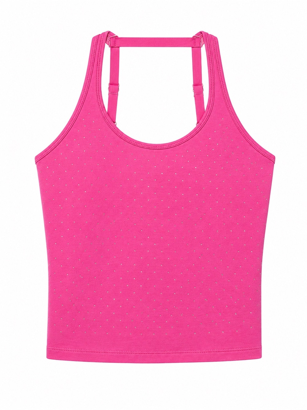 Victoria’s Secret Women's Pink Stretch Tank with Rhinestone Detail
